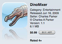 Dinomixer - dinosaur iPhone and iPod app