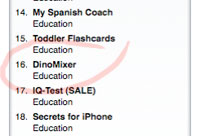 DinoMixer hits #16 in App Store Education section