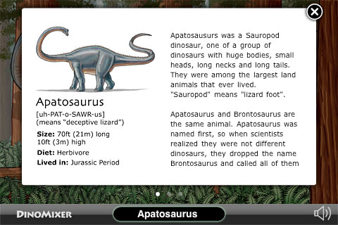 DinoMixer version 1.7 new Dinosaur Info feature
